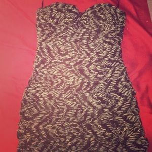 Black&White strapless short party dress